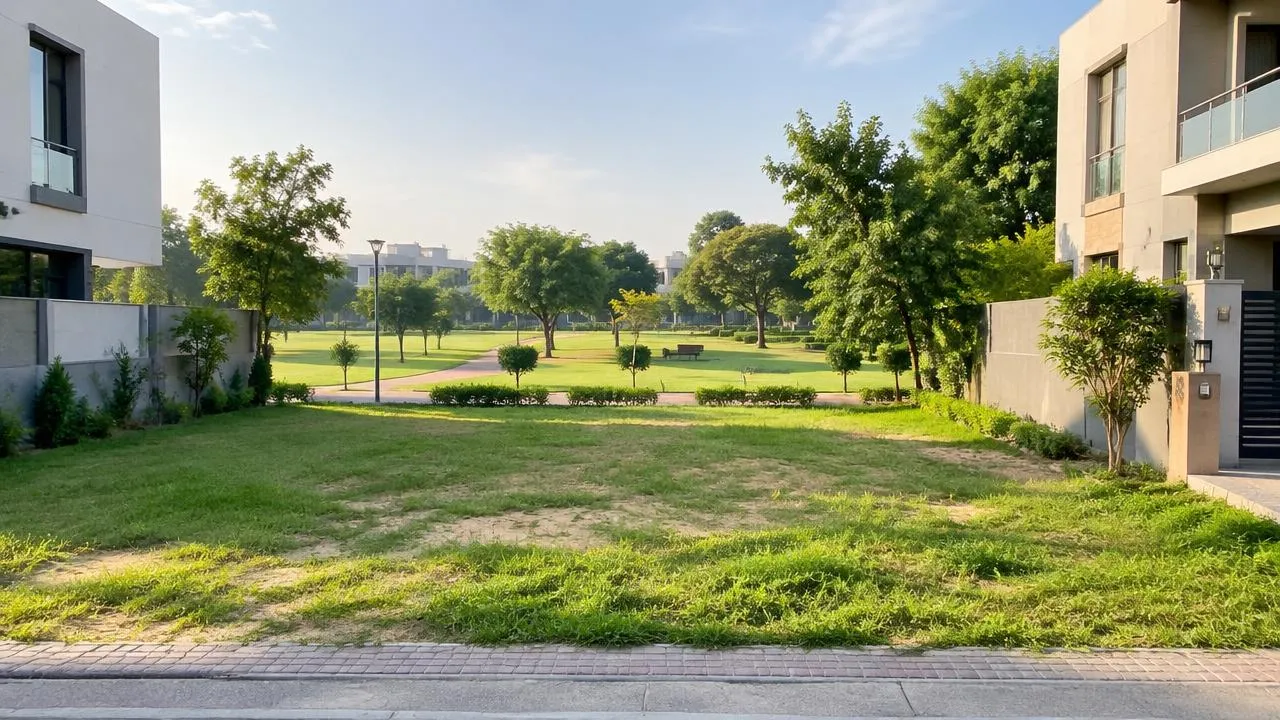 Park-facing residential plot in DHA Lahore with open green views